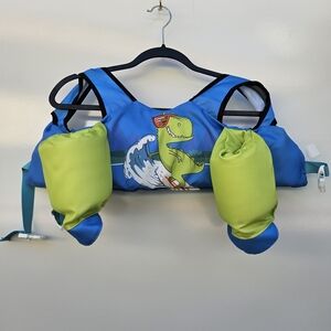 Kids Blue and Green Dinosaur Swim Vest